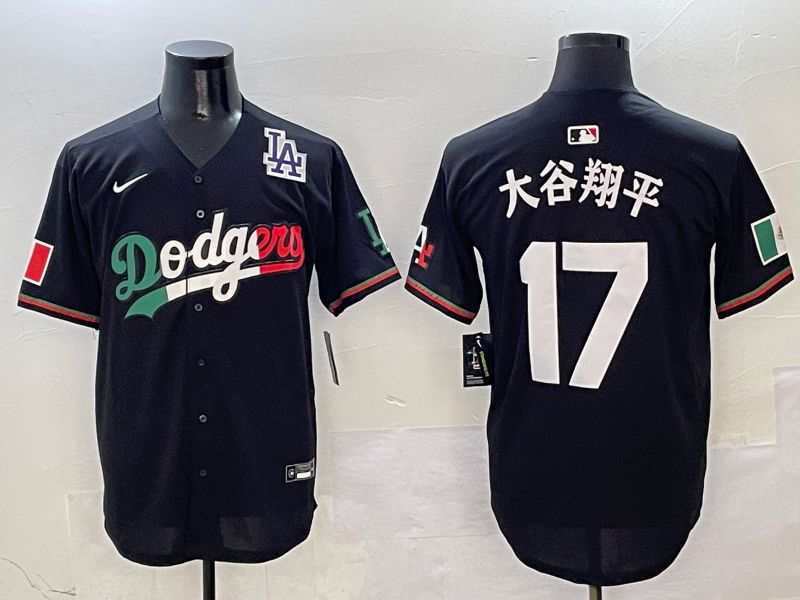 Men Los Angeles Dodgers 17 Ohtani Black Mexico Nike 2025 MLB Jersey style 9